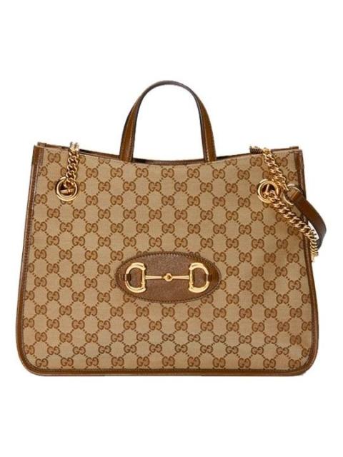 GUCCI (WMNS) Gucci Horsebit 1955 Medium Tote Bag 'Beige' 621144-GY5OG-8563