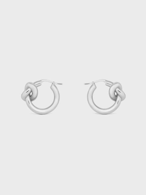 CELINE Knot Hoops in Brass with Rhodium finish
