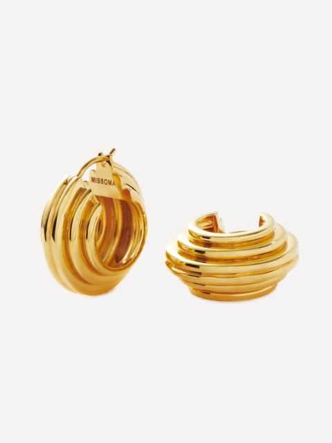 MISSOMA X Lucy Williams 18ct Gold-Plated Medium Chunky Ridge Hoop Earrings