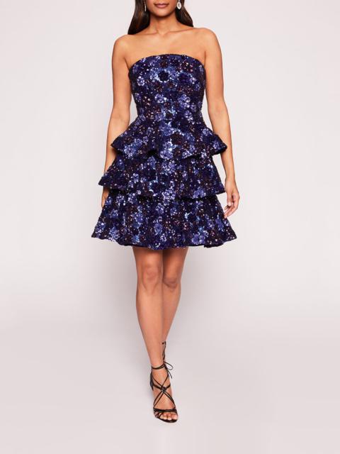 Marchesa SEQUIN BOUQUETS MINI DRESS