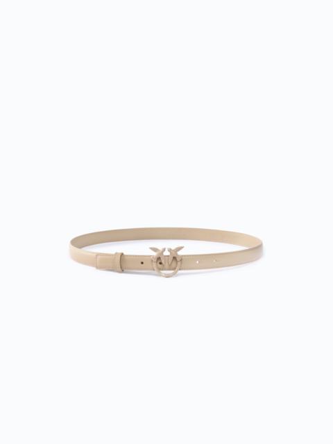 PINKO 2 CM LEATHER BELT WITH MATTE LOVE BIRDS BUCKLE