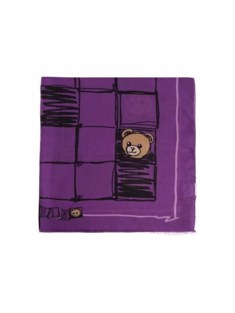 Moschino Teddy-print scarf