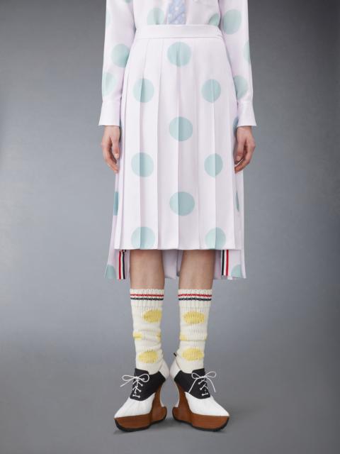 Silk Twill Polka Dot Classic Pleated Skirt