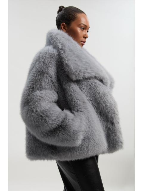 KAREN MILLEN Plus Size Textured Faux Fur Short Coat