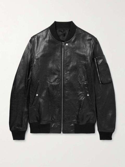 Rick Owens Waxed-Leather Bomber Jacket