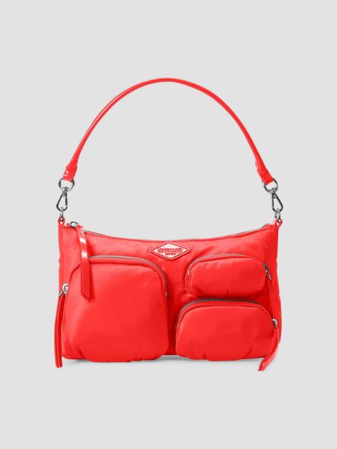MZ Wallace Women's Petite Chelsea Zip-Pocket Shoulder Bag - Cherry