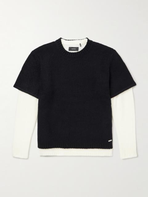 NAHMIAS Two-Tone Layered Brushed Sweater