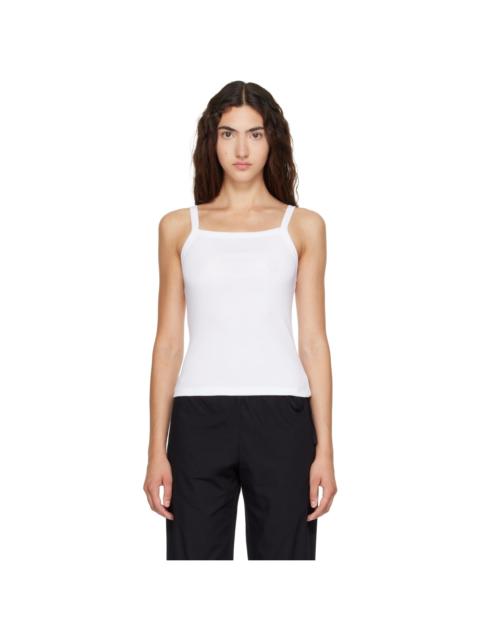 LESET White Nando Square Neck Tank Top