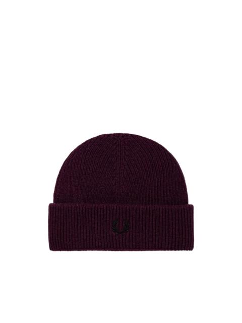 Fred Perry ribbed-knit embroidered beanie hat