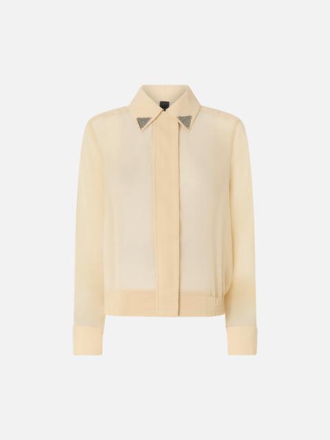 PINKO SEMI-SHEER SHIRT WITH METALLIC DETAILS