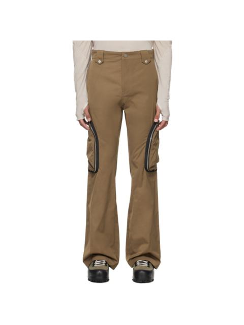 FFFPOSTALSERVICE Brown Flared Cargo Pants