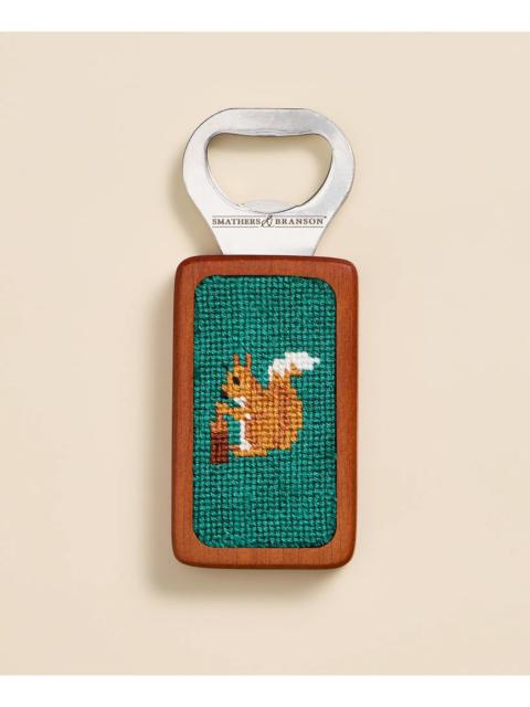 Brooks Brothers Smathers & Branson Needlepoint Squirrels Bottle Opener