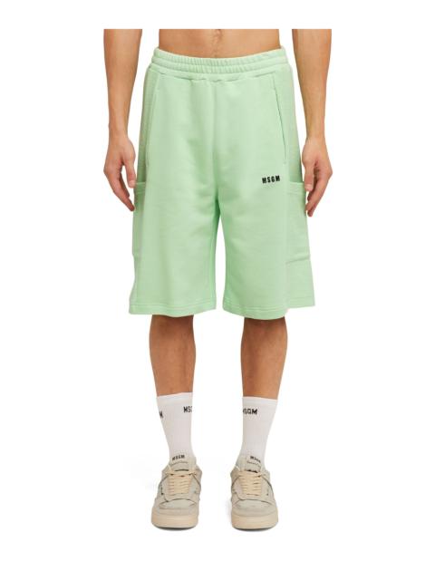 MSGM Organic cotton crewneck Bermuda shorts from the MSGM Fantastic Green Capsule