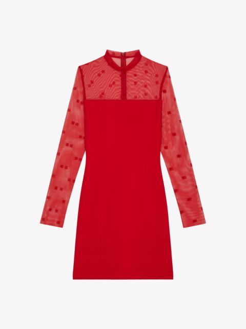 Givenchy MOCK NECK DRESS IN BI-MATERIAL 4G PATTERN