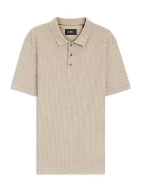 BOSS BASKET-WEAVE POLO SHIRT IN COTTON