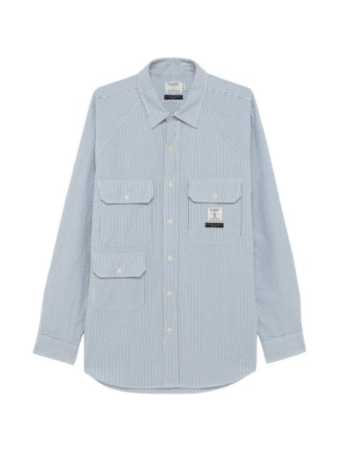 Engineered Garments striped seersucker-texture shirt