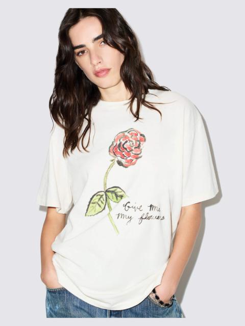 RE/DONE Boyfriend Tee Flowers - Vintage White
