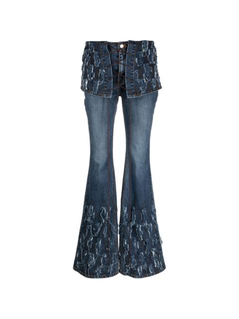 Andersson Bell distressed-effect flared jeans