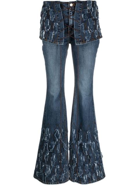 Andersson Bell distressed-effect flared jeans