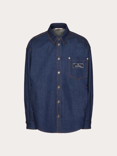 Valentino DENIM SHIRT WITH MAISON VALENTINO TAILORING LABEL