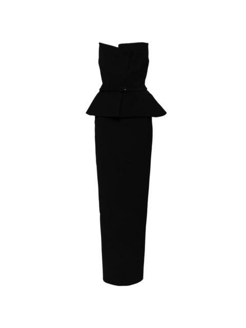 ROLAND MOURET draped crepe gown