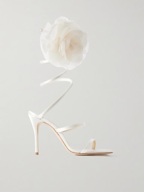MAGDA BUTRYM Spiral Appliquéd Satin Sandals