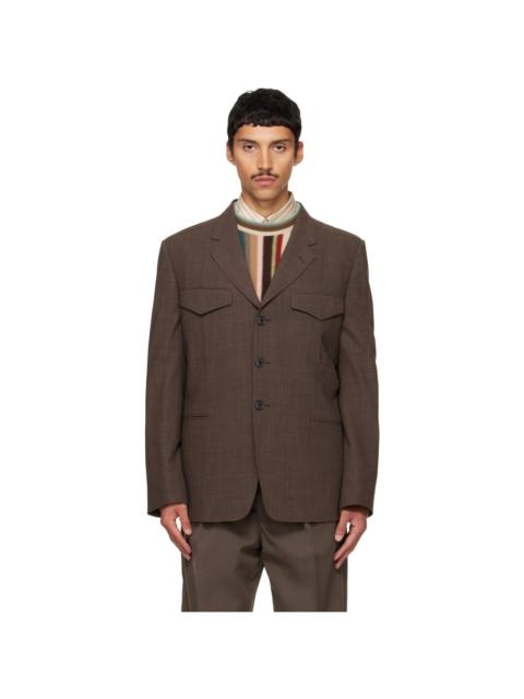 Paul Smith Brown Crêpe Four-Pocket Blazer