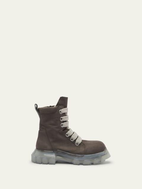 Rick Owens Men's Jumbolace Bozo Tractor Leather Lace-Up Boots