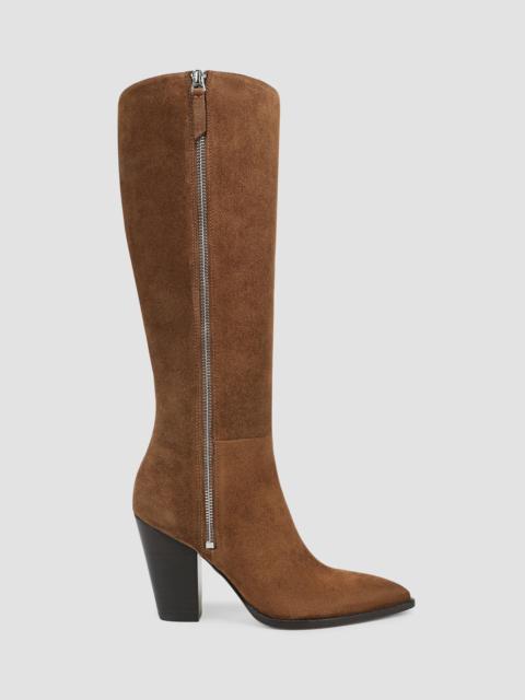 VERONICA BEARD Women's Levanne 90MM Suede Cowboy Boots - Chestnut
