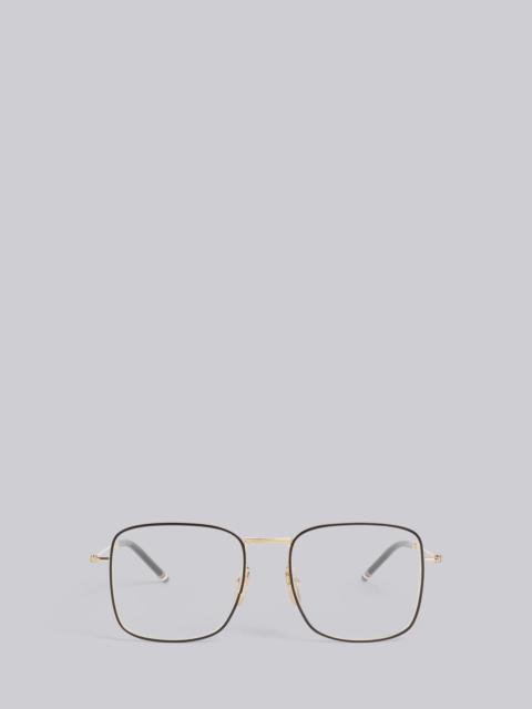 Thom Browne TB117 - White Gold Oversized Squared Aviator Glasses
