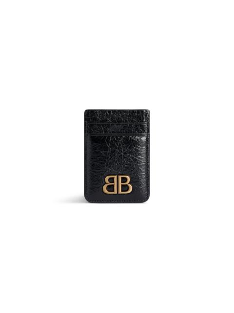 BALENCIAGA Women's Monaco Magnet Card Holder  in Black