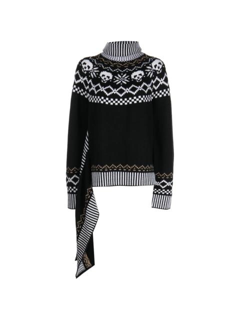 wool intarsia-knit roll-neck jumper