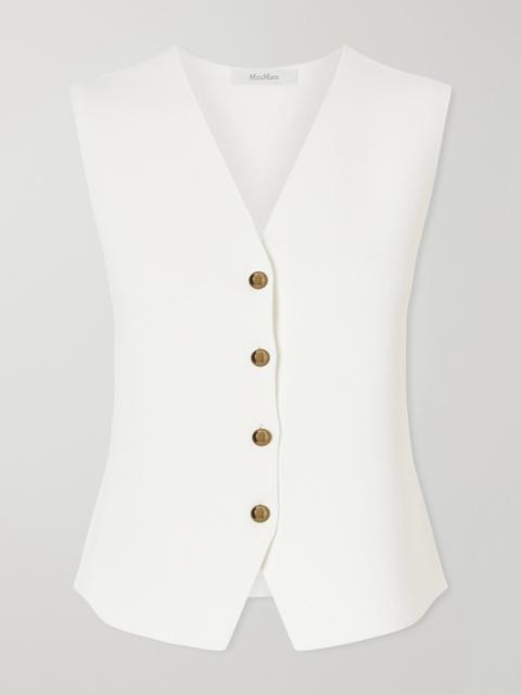 Max Mara Gola grain de poudre vest White