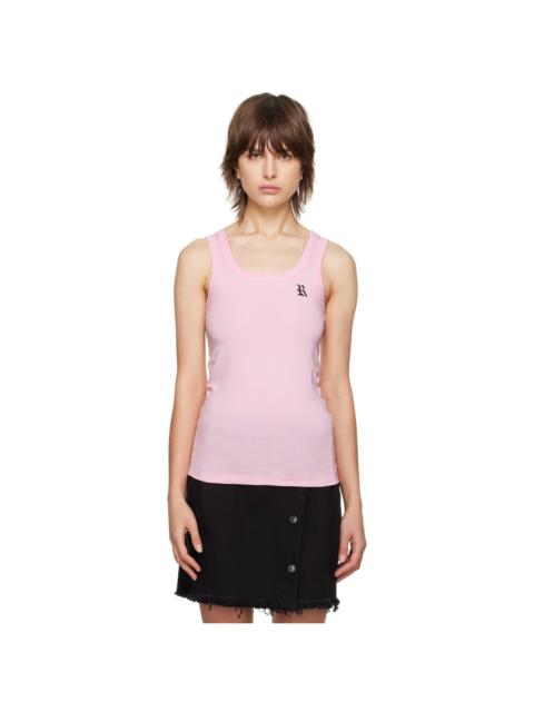 Raf Simons 로고 인쇄 면 탱크 탑