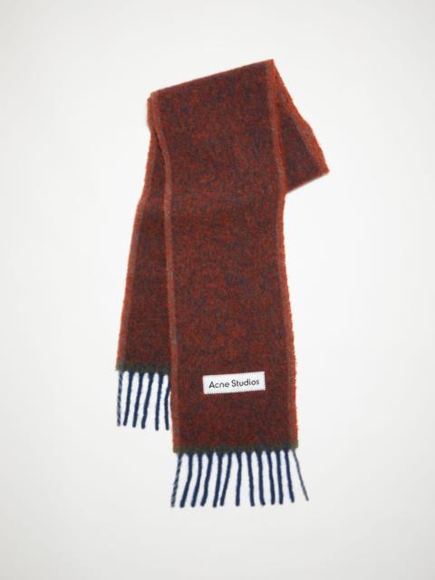 Wool mohair scarf - Narrow - Aubergine blue