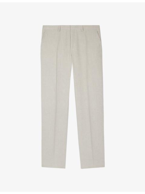 The Kooples Straight-Leg Mid-Rise Linen Trousers