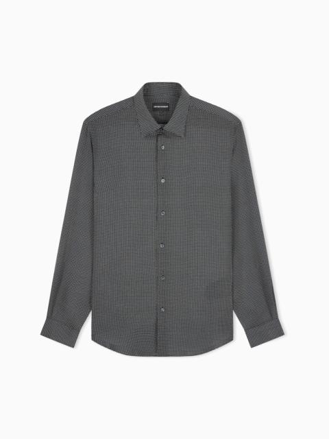 EMPORIO ARMANI SHIRT WITH REGULAR FIT IN TENCEL LYOCELL