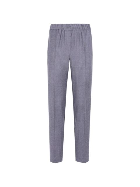PESERICO pinstripe-pattern elasticated-waistband trousers