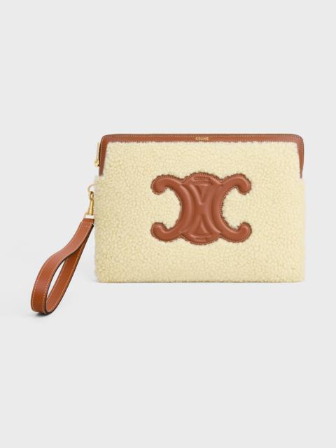 CELINE SMALL POUCH WITH STRAP in SHEARLING AND CALFSKIN