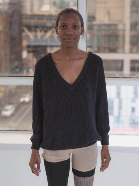 BASERANGE Danube V Neck Sweater - Organic Cotton Knit