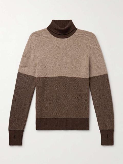 Oliver Spencer Talbot Colour-Block Wool Rollneck Sweater