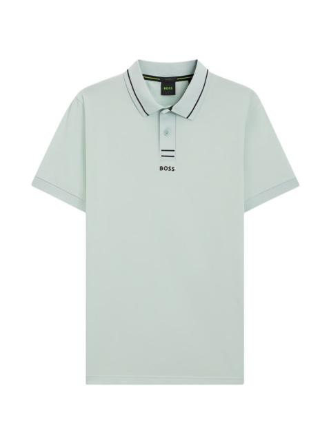 BOSS striped-trim polo shirt
