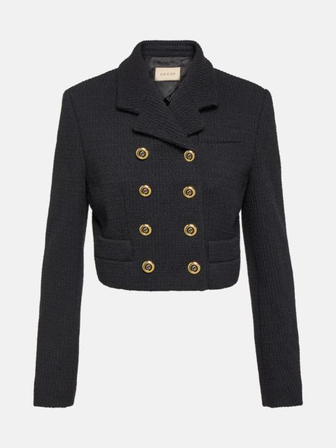 Double-breasted cropped jacket