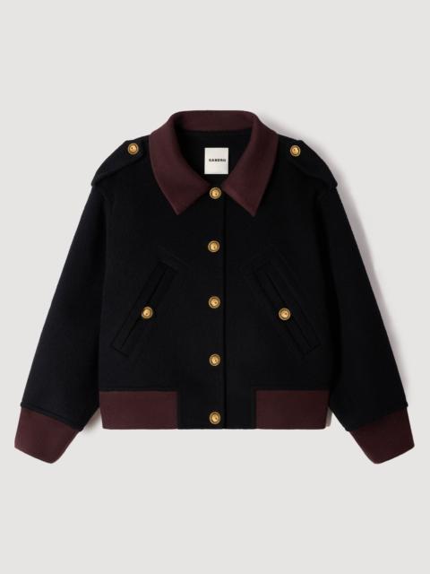 Sandro SHORT COAT WITH CONTRAST COLLAR