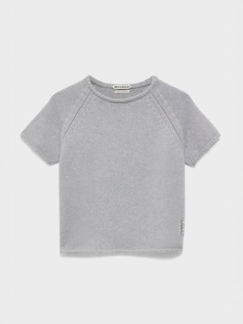 JW Anderson WOMENS KNITTED T-SHIRT IN GREY MELANGE