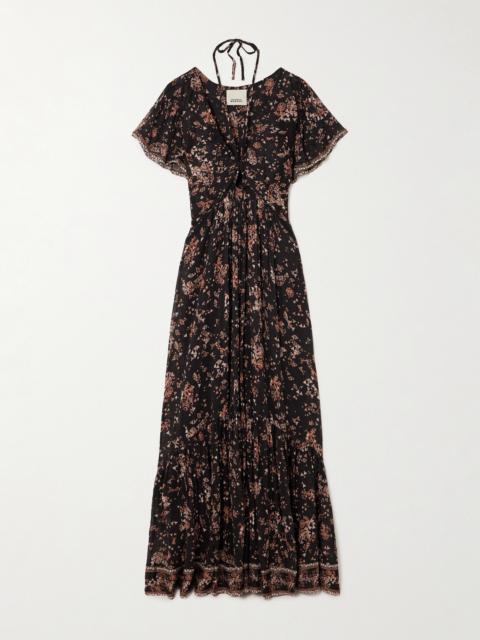 Isabel Marant Agathe Tiered Printed Cotton And Silk-blend Crepon Halterneck Maxi Dress