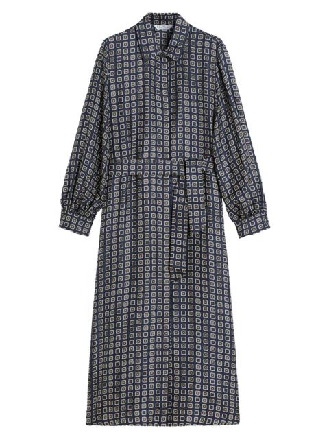 Max Mara Women's Printed Silk Shirt Dress - Ultramarine