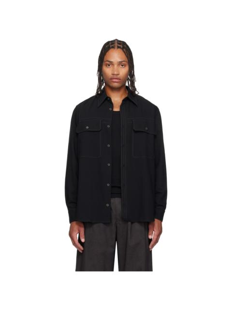 Paul Smith Black Oversized Viscose-Wool Shirt