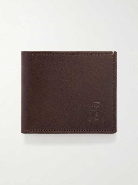 Brunello Cucinelli Logo-Debossed Leather Billfold Wallet