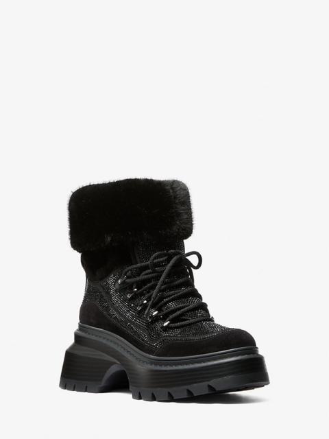 MICHAEL KORS Shiloh Embellished Mixed-Media Boot